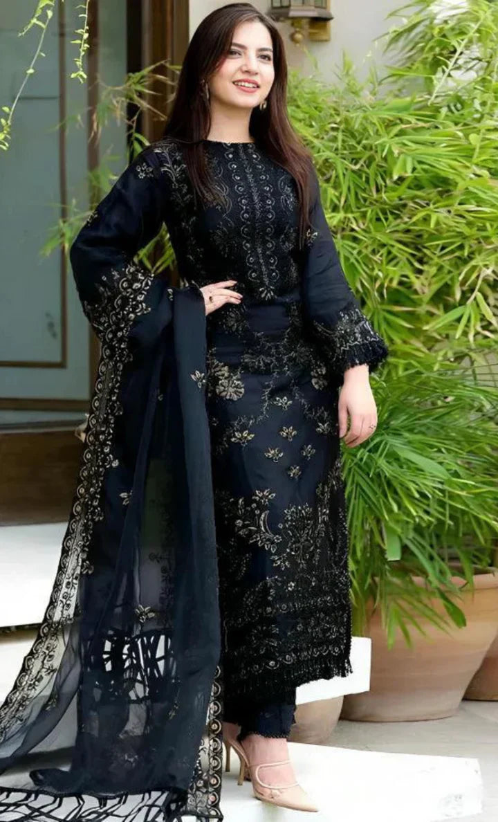 3PC Embroidered Suit