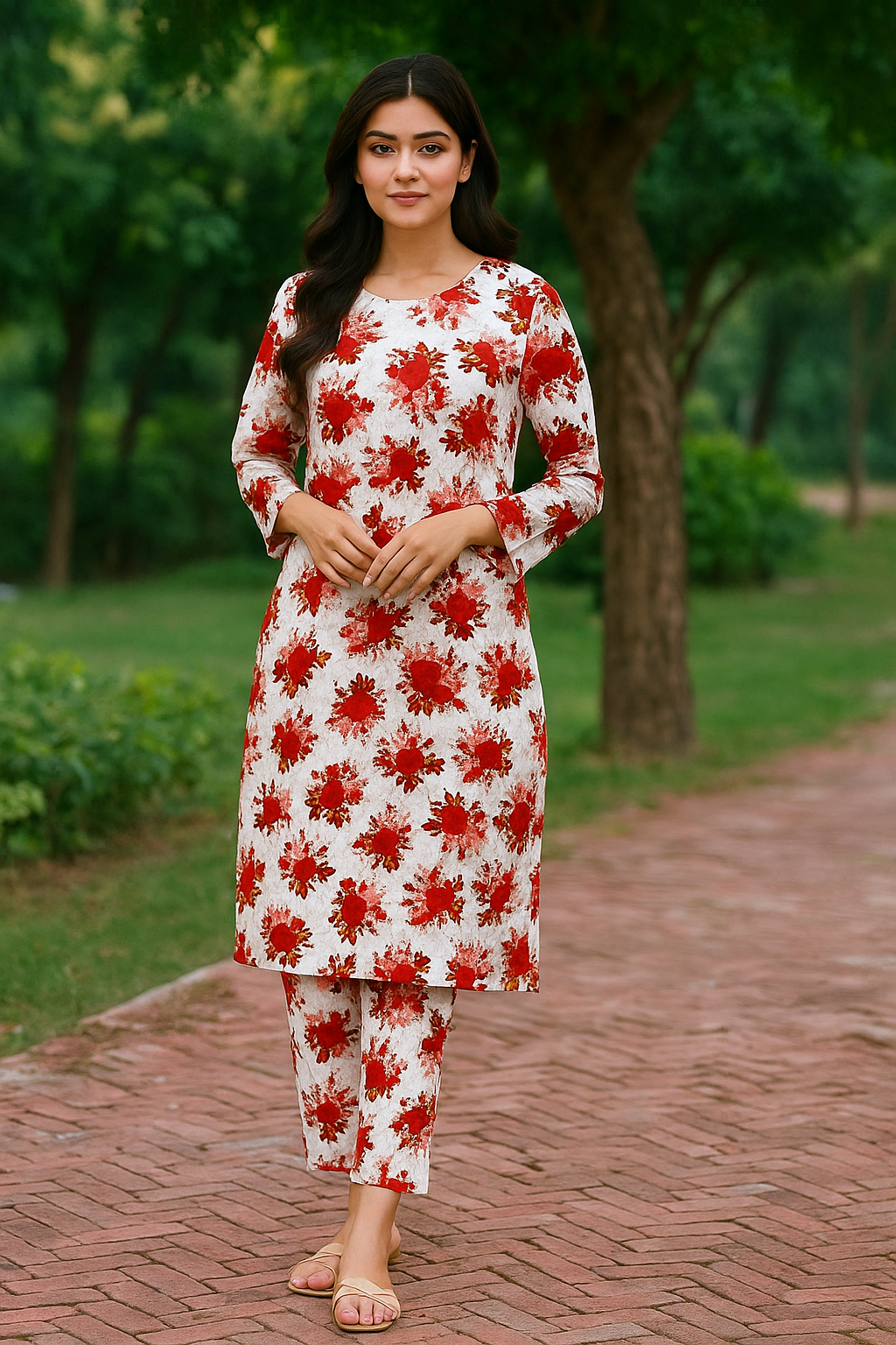 2025-FLORAL PRINTS 2PC SUMMER WEAR