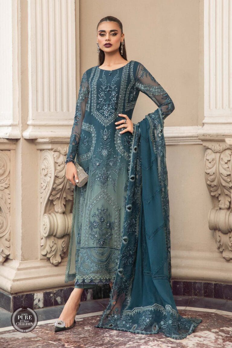 MARIA.B Fabric Details : Chiffon Embroidered  Heavy Addawork