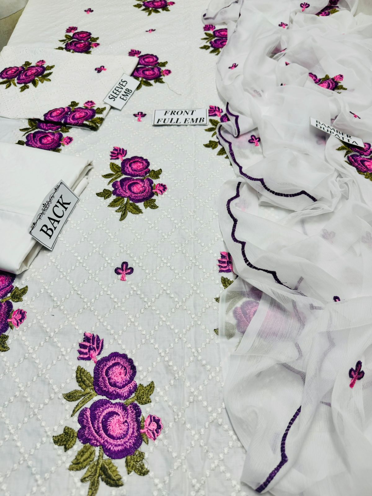 AYEZA KHAN Fancy white 3pc Code: -/AZ